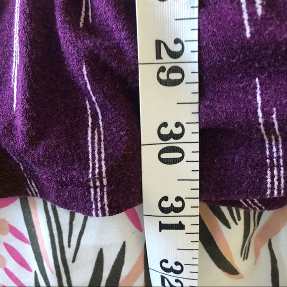 Lane Bryant Purple and Abstract White Line Swing Tee with 3/4 Sleeves - Picture 12 of 12